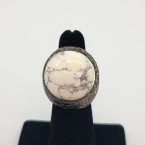 Vita Fede White Vulcan Pietro Cased in Chrome Ring New